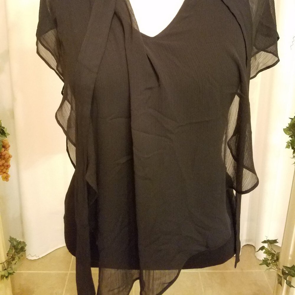 ALYX Black tank with shear overlay and tie neck - Picture 3 of 5